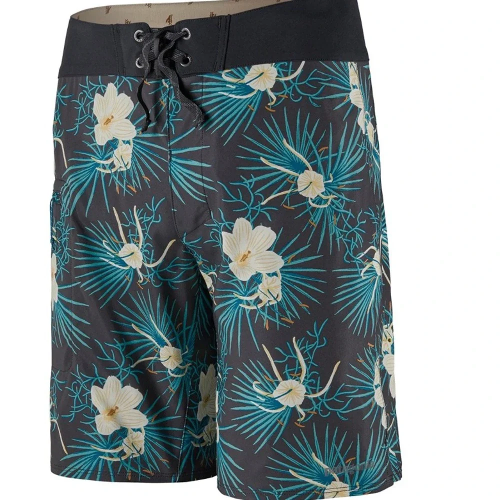 Patagonia Men's Board‎ Shorts Tropical Floral Print Black Blue Size 34